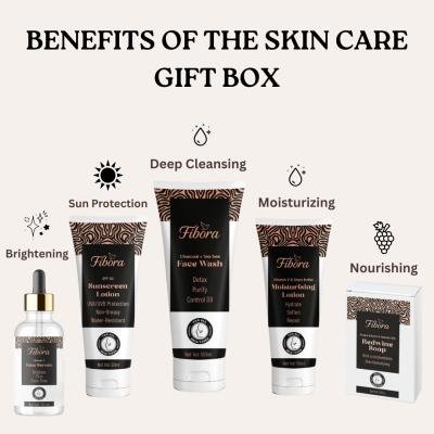 Fibora Complete Skincare Combo – Face Serum, Sunscreen, Face Wash, Moisturising Lotion & Red Wine Soap – Full Skin Care Kit