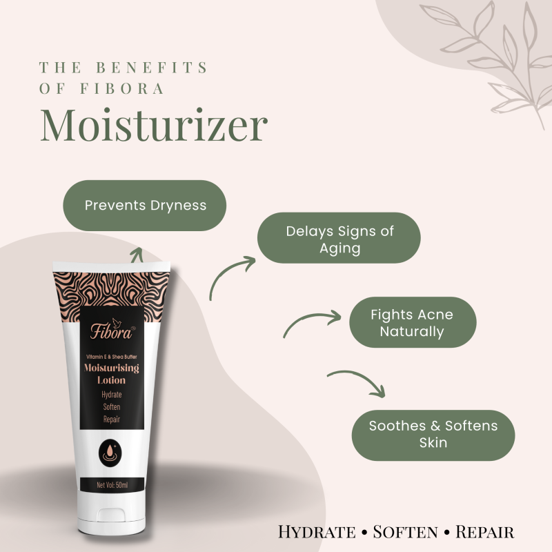 Fibora Moisturising Lotion with Vitamin E & Shea Butter – Deep Nourishment & Hydration – 50ml