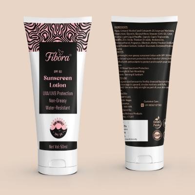 Fibora Sunscreen Lotion SPF 50 – Non-Greasy, Water-Resistant, UVA/UVB Protection, 50ml
