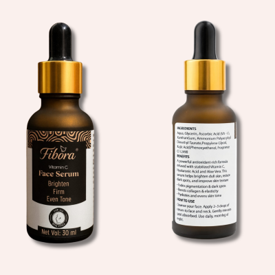 Fibora Vitamin C Face Serum – Brighten, Firm & Even Skin Tone – For All Skin Types (30ml)